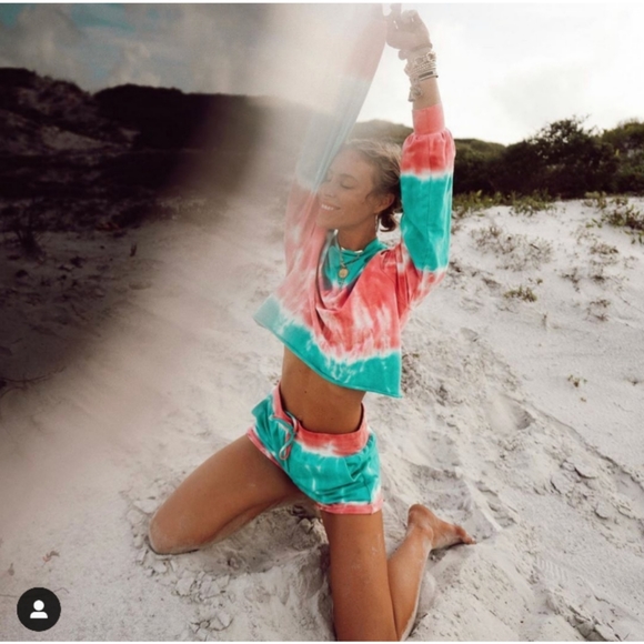 Beach Riot Ava Sweatshirt Shorts Tie Dye Set sz XS - Picture 10 of 10